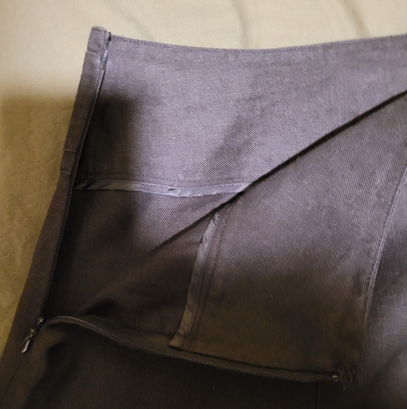 Talbots Black Peite Midi A-Line Side Slits Skirt - Picture 6 of 8